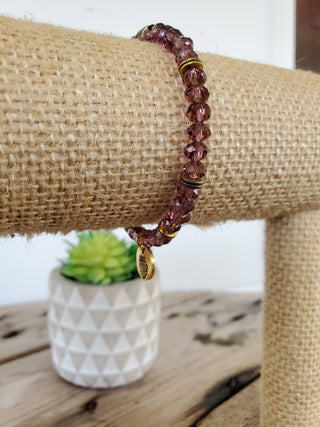 Clear Purple Crystal Bracelet