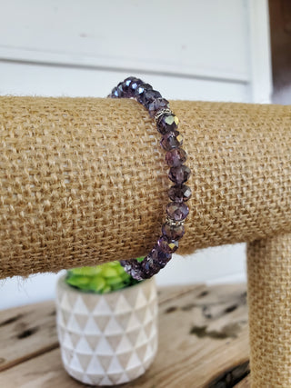 Clear Plum Crystal Bracelet