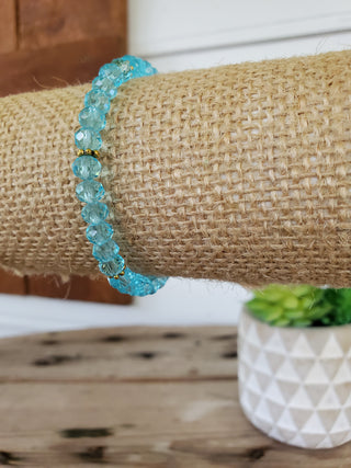 Clear Aqua Crystal Bracelet