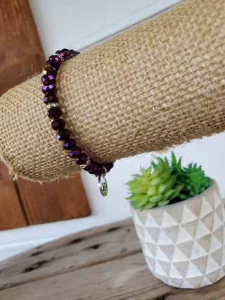 Eggplant Crystal Bracelet