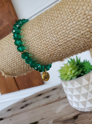 Clear Ariel Green Crystal Bracelet