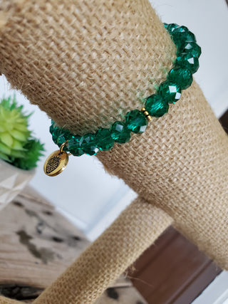 Clear Ariel Green Crystal Bracelet