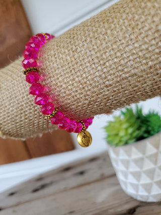 Fuchsia Crystal Bracelet