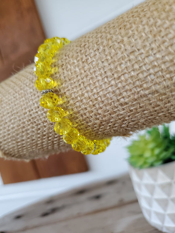 Clear Yellow Crystal Bracelet