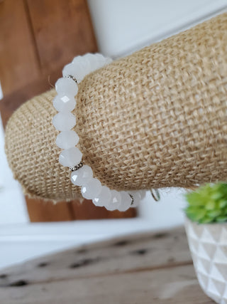 Dusty White Crystal Bracelet