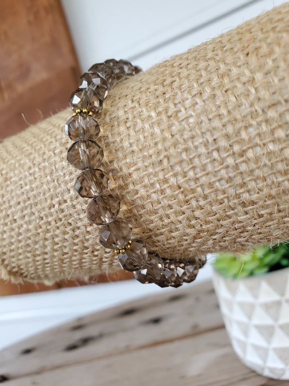 Clear Black Crystal Bracelet