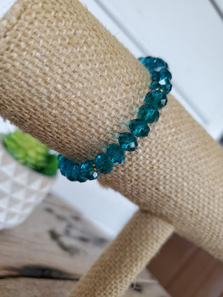 Clear Teal Crystal Bracelet