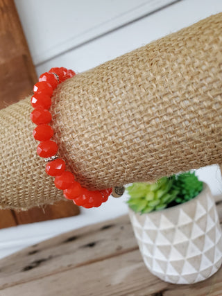 Dark Orange Crystal Bracelet