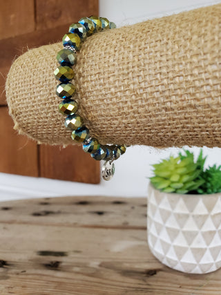 Metalic Green Crystal Bracelet