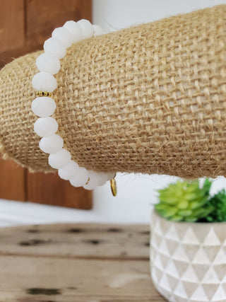 Matte White Crystal Bracelet