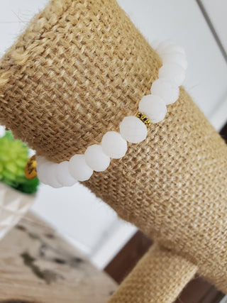 Matte White Crystal Bracelet