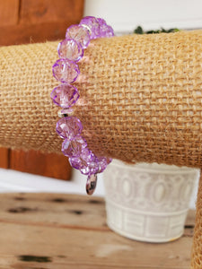 Clear Lilac Crystal Bracelet