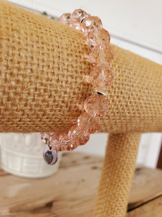 Clear Pink Crystal Bracelet