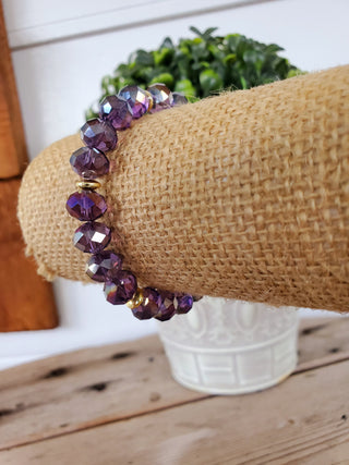 Clear Plum Crystal Bracelet