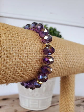 Clear Plum Crystal Bracelet