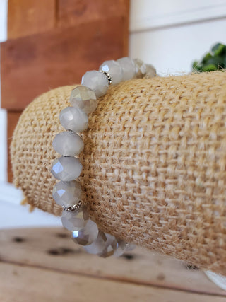 Opaque Gray Crystal Bracelet