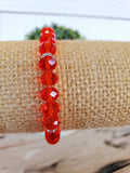 Red Orange Crystal Bracelet