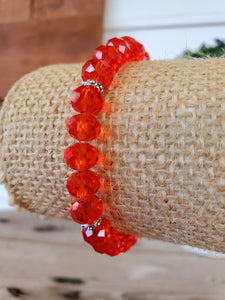 Red Orange Crystal Bracelet