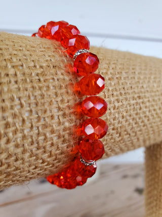 Red Orange Crystal Bracelet