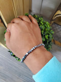 Silver Cubic Hematite Bracelet