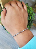 Silver Cubic Hematite Bracelet