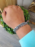 Silver Cubic Hematite Bracelet