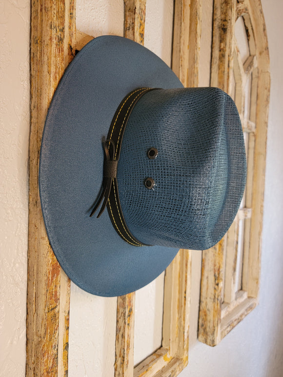 Jute Panama Hat- Midnight Teal