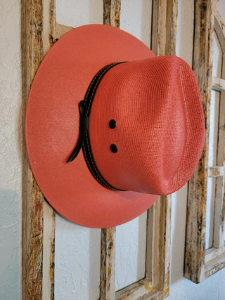 Jute Panama Hat- Rust Orange