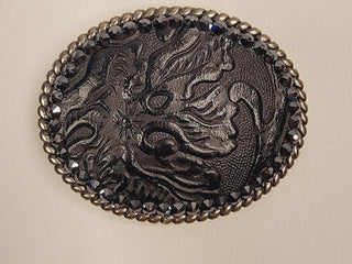 Black Embossed Belt Buckle