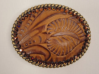 Brown Embossed Belt Buckle