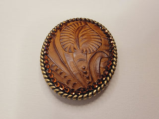 Brown Embossed Belt Buckle