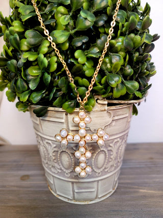 Pearl Cross Necklace