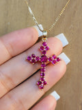 Ruby Cross Necklace