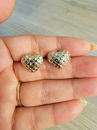 Heart Luxe CC Stud Earrings