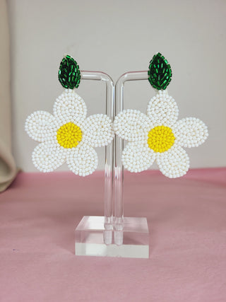 White Flower Earrings