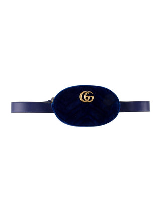 Gucci Blue Velvet Matelasse Belt Bag