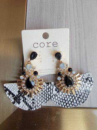 Snake Print  Chandelier Earrings