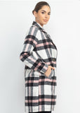 Muave Plaid Cardigan Jacket