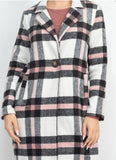 Muave Plaid Cardigan Jacket