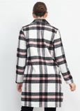 Muave Plaid Cardigan Jacket